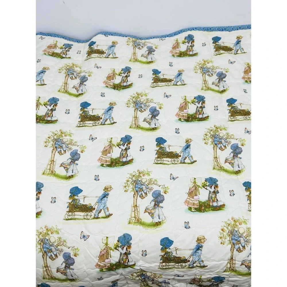 Handmade Quilt Holly Hobbie & Pillow Cases Lines Full Double 82 x 92